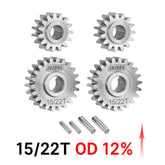 INJORA Stainless Steel Portal 15/22T Gears (Overdrive 12%) Set for 1/18 Redcat Ascent-18