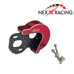 Nexx Racing Carbon Motor Plate + Aluminium Gearbox Cover – Losi Micro-B Brushless Conversion - Red