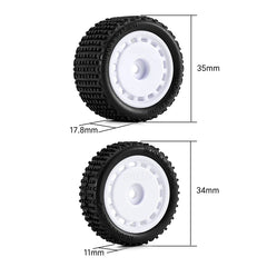 INJORA Pre-mounted Pin Buggy Tires & Wheels for 1/24 Losi Micro-B