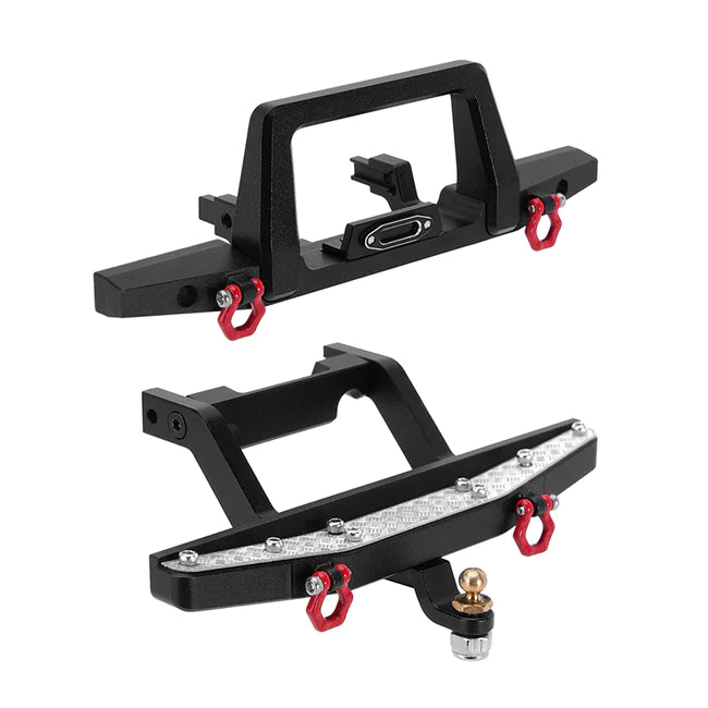 INJORA CNC Aluminum Front Rear Bumper for 1/18 TRX4M Defender - HeliDirect
