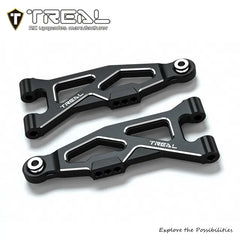 TREAL Aluminum 7075 CNC Machined Front Lower Arms Set Suspension A-Arm Upgrades for Arrma 1/18 GRANITE GROM - BLACK