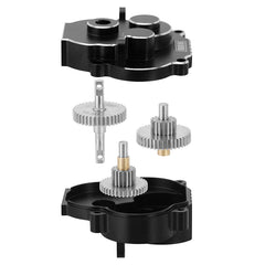 INJORA CNC Aluminum Complete Transmission For 1/18 TRX4M - BLACK - HeliDirect