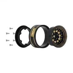 INJORA 1.0" 39g/Pcs Brass Beadlock Wheels Negative Offset 2.65mm For 1/24 1/18 RC Crawlers - HeliDirect