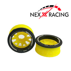 Nexx Racing “JUD” threaded carbon-fiber reinforced EVO Flanged Front Wheels (2) pcs for Mini-Z (YELLOW)