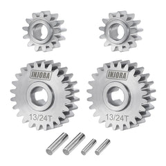 INJORA Stainless Steel Portal 13/24T Gears (Underdrive 11%) Set for 1/18 Redcat Ascent-18
