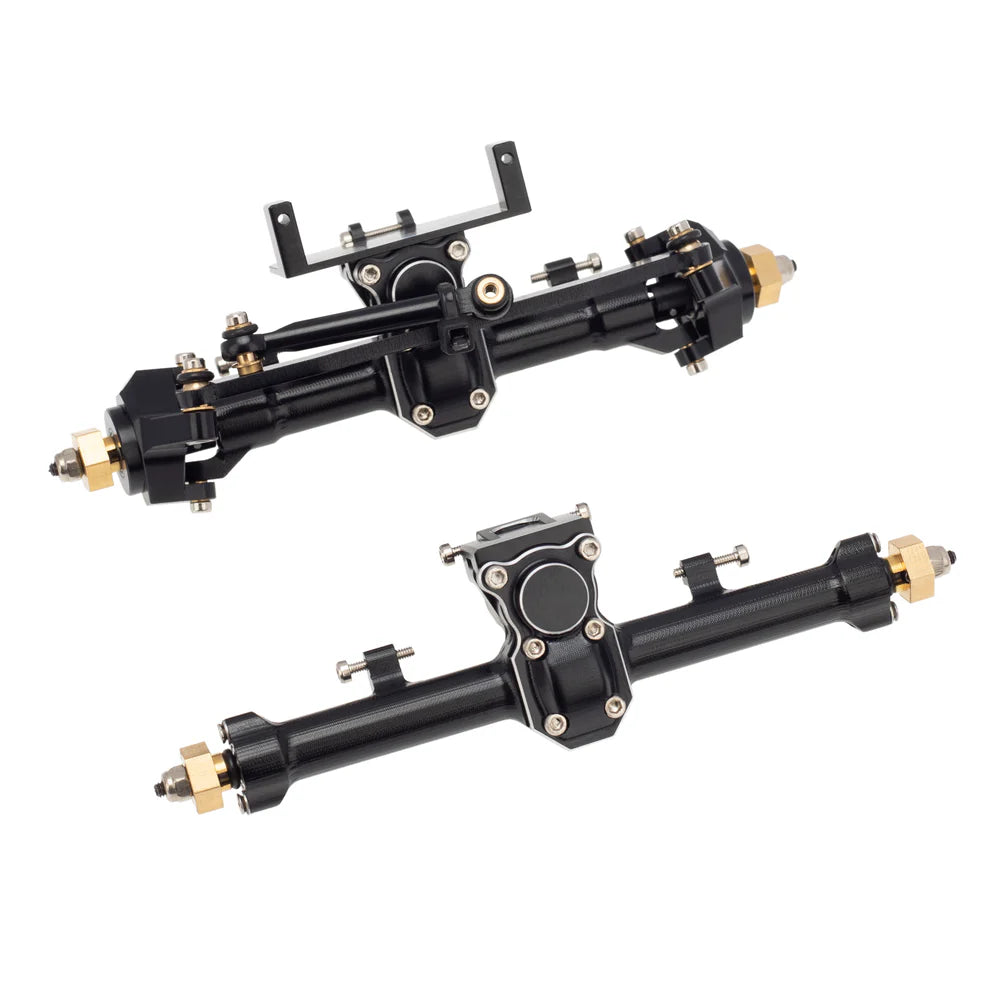 RCLIONS Aluminum Front & Rear Axles +4mm Extended For Axial SCX24 1/24 RC Crawler - Upgrade Parts For Deadbolt, C10, Gladiator