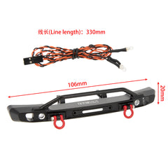 MEUS RACING Aluminum Front/rear Bumper with LED Lights for TRX4M 1/18th RC Crawler Car Upgrades (Front Bumper for Bronco) - HeliDirect