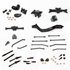 Aluminum Gear Box/Skid/Drive Shaft Front/Rear Axle/Skid Link/Shock/Chassis With Magnet Set for SCX30 Cars Upgrade Parts