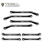 TREAL AX24 High Clearance Links (8P) CNC Machined Aluminum 7075 Compatible with Axial 1/24 AX24 XC-1 (BLACK) - HeliDirect