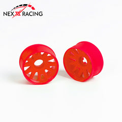 Nexx Racing “JUD” threaded carbon-fiber reinforced EVO Flanged Rear Wheels (2) pcs for Mini-Z (RED)