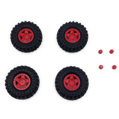 HobbyPlus Deep Star 1.2" Wheel 68mm Mudder-XL Tire Set Red (4pcs)