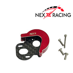 Nexx Racing Carbon Motor Plate + Aluminium Gearbox Cover – Losi Micro-B Brushless Conversion - Red