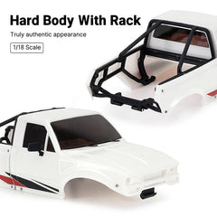 INJORA IR60 Pickup Hard Body with Bed Rack for 1/18 TRX4M Defender Bronco - Pearl White
