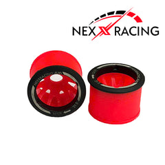 Nexx Racing “JUD” threaded carbon-fiber reinforced EVO Flanged Front Wheels (2) pcs for Mini-Z (RED)