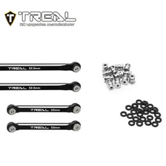TREAL AX24 High Clearance Links (8P) CNC Machined Aluminum 7075 Compatible with Axial 1/24 AX24 XC-1 (BLACK) - HeliDirect