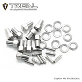 TREAL Hardware for TRX4M Brass Extended Wheel Hubs (10P-Set) - HeliDirect