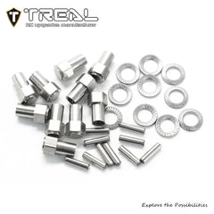 TREAL Hardware for TRX4M Brass Extended Wheel Hubs (10P-Set) - HeliDirect