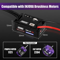 INJORA MBL32 G2 Waterproof Micro Brushless ESC for 1/18 TRX4M Ascent18 1/24 SCX24