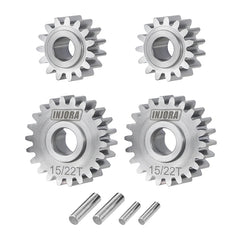 INJORA Stainless Steel Portal 15/22T Gears (Overdrive 12%) Set for 1/18 Redcat Ascent-18