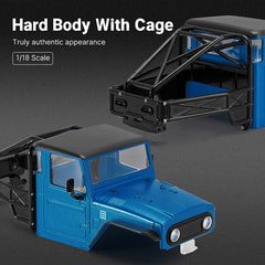 INJORA IR40 Half Truck Hard Plastic Body With Cage For 1/18 TRX4M Defender Bronco - BLUE - HeliDirect
