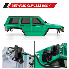 INJORA ABS Cherokee Body With Bumpers For 155mm 1/18 TRX4M Bronco Defender - GREEN
