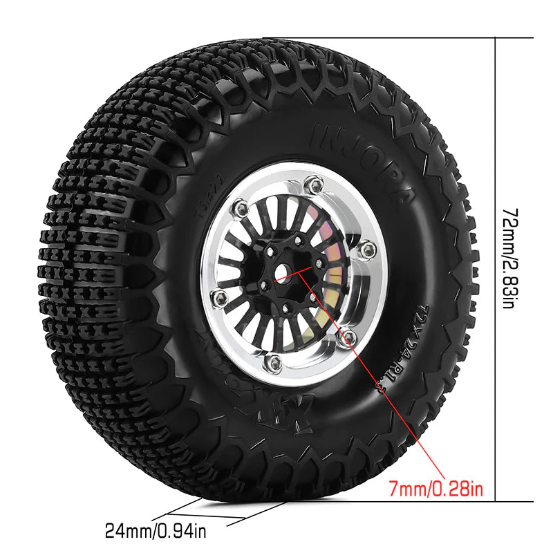 INJORA Pneus & Roues Pré-montés Pour Losi Micro-T 1/28 - 4 Pcs, Gomme B1 Haute Adhérence