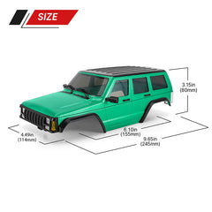 INJORA ABS Cherokee Body With Bumpers For 155mm 1/18 TRX4M Bronco Defender - GREEN