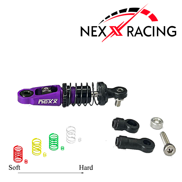 Nexx Racing Dual Spring Center Oil Shock Premium - PURPLE - HeliDirect