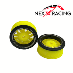 Nexx Racing “JUD” threaded carbon-fiber reinforced EVO AWD Flanged Rear Wheels (2) pcs for Mini-Z (YELLOW)