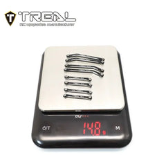 TREAL AX24 High Clearance Links (8P) CNC Machined Aluminum 7075 Compatible with Axial 1/24 AX24 XC-1 (BLACK) - HeliDirect