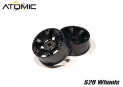 Atomic S20 RWD Wheel Narrow +0 (Black) - HeliDirect