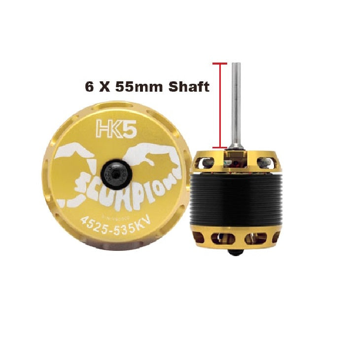 Scorpion HK5-4525-535KV (6 x 55mm shaft) - HeliDirect
