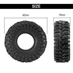 INJORA 0.7" 40*15mm King Trekker Tires for 1/30 SCX30