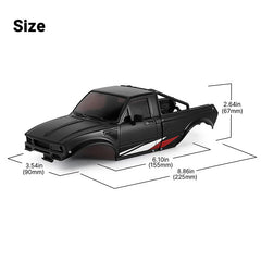 INJORA IR60 Pickup Hard Body with Bed Rack for 1/18 TRX4M Defender Bronco - BLACK