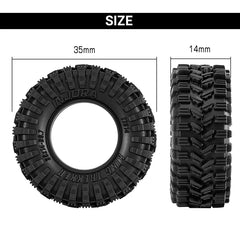 INJORA 0.7" 35*14mm King Trekker Tires for 1/30 SCX30