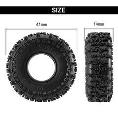 INJORA 0.7" 41*14mm Cling On Tires for 1/30 SCX30