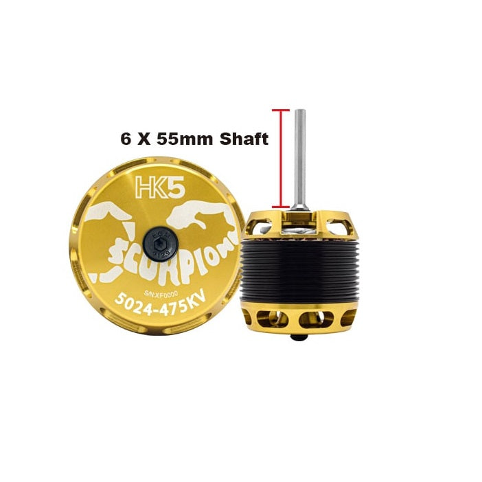 Scorpion HK5-5024-475kv (6 x 55mm shaft) - HeliDirect