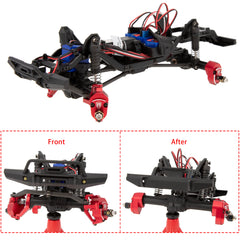 MEUS RACING Front and Rear Portal axle DIY kit Aluminum Straight axle to Portal axle kit Ground Clearance +8.1MM for 1/18 TRX4M (Aluminum Red) - HeliDirect