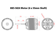 Scorpion HK5-5024-535KV (6 x 55mm Shaft) - HeliDirect