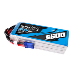 Gens Ace 5600mAh 6S 80C 22.2V G-Tech Lipo Battery Pack With EC5 Plug