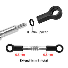 INJORA Adjustable Stainless Steel Links Set for 1/24 Losi Micro-B