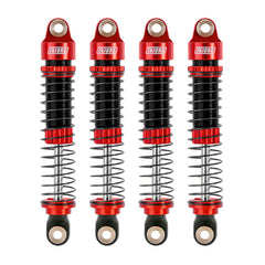 INJORA 59mm Long Threaded Oil Filled Shocks for 1/18 TRX4M (4pcs) - RED - HeliDirect