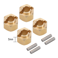 INJORA 4PCS 5mm Brass Wheel Hex Hub Extenders for 1/18 TRX4M Upgrade (4M-02)