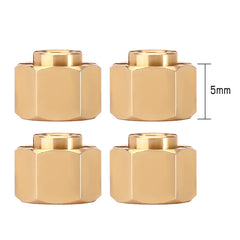 INJORA 4PCS 5mm Brass Wheel Hex Hub Extenders for 1/18 TRX4M Upgrade (4M-02)