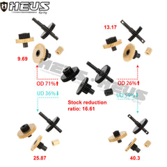 MEUS RACING Steel Low Range Transmission Gear Set Upgrade Parts for TRX-4M TRX4M Bronco Defender 1/18 RC Crawler Car (40.3:1) - HeliDirect