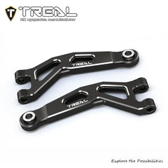 TREAL Aluminum 7075 CNC Machined Front Upper Arms Set Suspension A-Arm Upgrades for Arrma 1/18 GRANITE GROM - BLACK
