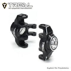 TREAL Aluminum 7075 Front Hubs Set Steering Blocks CNC Machined Upgrades for Arrma 1/18 GRANITE GROM - BLACK