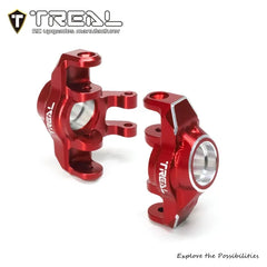 TREAL Aluminum 7075 Front Hubs Set Steering Blocks CNC Machined Upgrades for Arrma 1/18 GRANITE GROM - RED