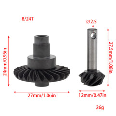 MEUS Racing Overdrive Underdrive Steel Helical Diff Axle Gears For 1/10 SCX10 II SCX10 III SCX10 Pro AR44, AR45 Axles
