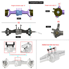 MEUS RACING Aluminum Front Rear Axle Housing for 1/18 TRX4M TRX-4M Bronco Defender RC Crawler Upgrade Parts - SILVER - HeliDirect